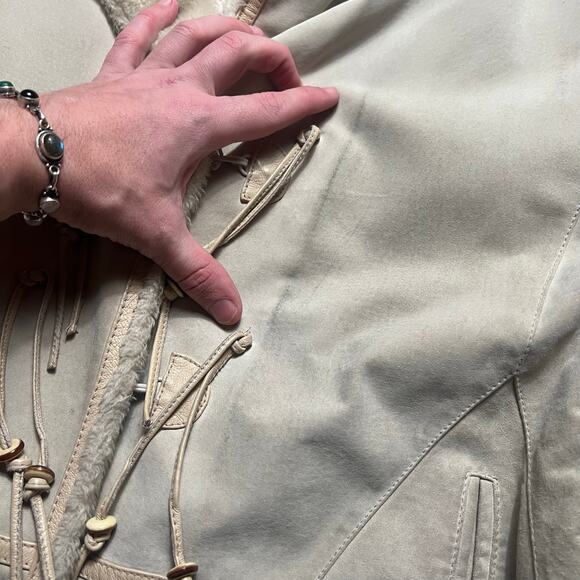 VINTAGE Fitzwright Western Style Suede Sherpa Coat Rancher Leather Size XL - Picture 2 of 8